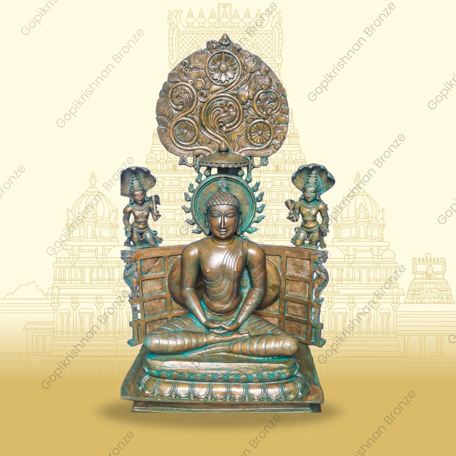 Seated Buddha with attendant figures