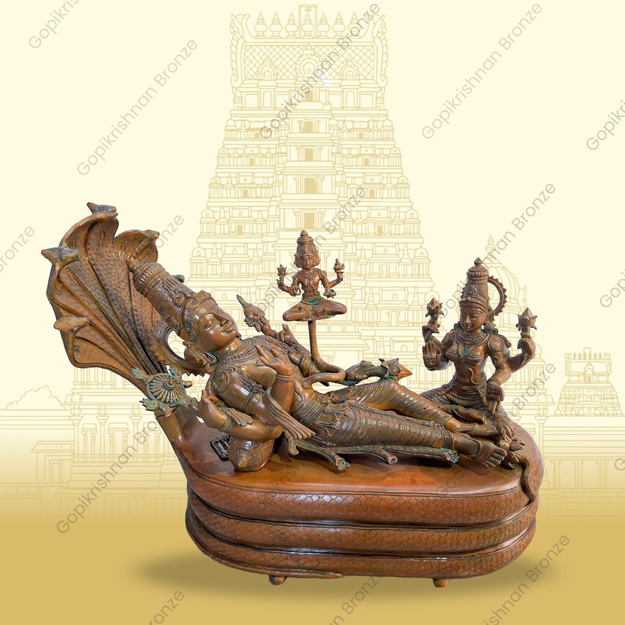 Reclining Ranganatha with Thayar